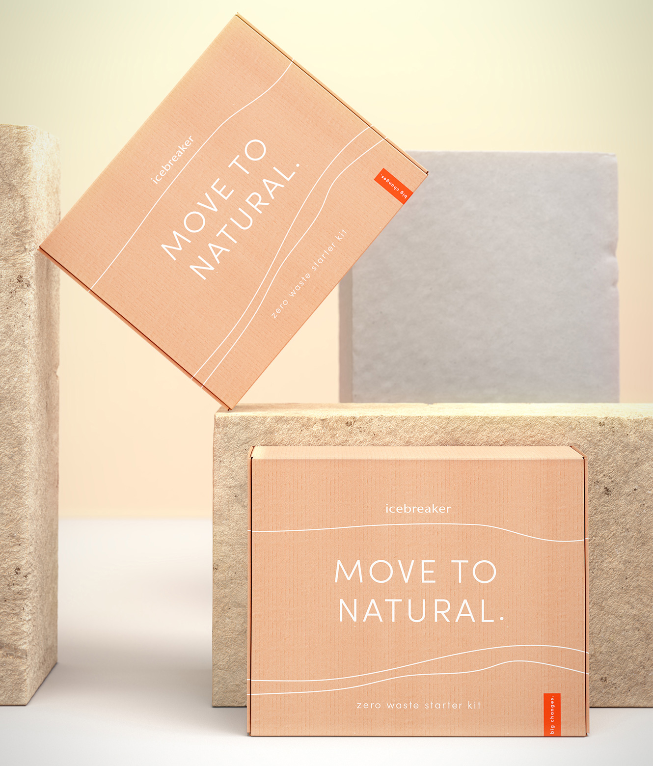 move to natural box made from corrugated cartonboard